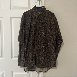 BD Baggies Vintage Brown Geometric Corduroy Shirt - Large